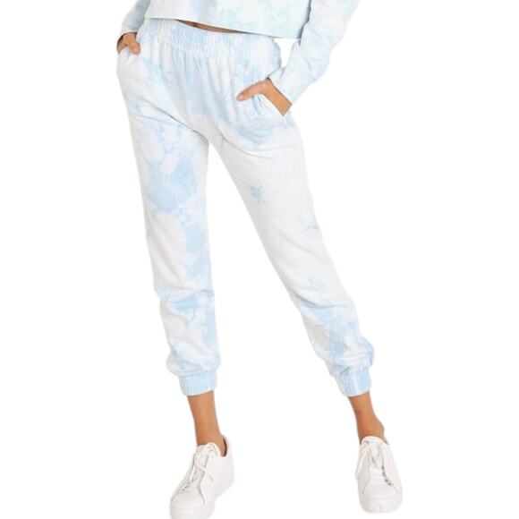 Frankies Bikinis Aiden Sweatpants Joggers Tie Dye Blue Women's Size M Medium - Picture 1 of 9